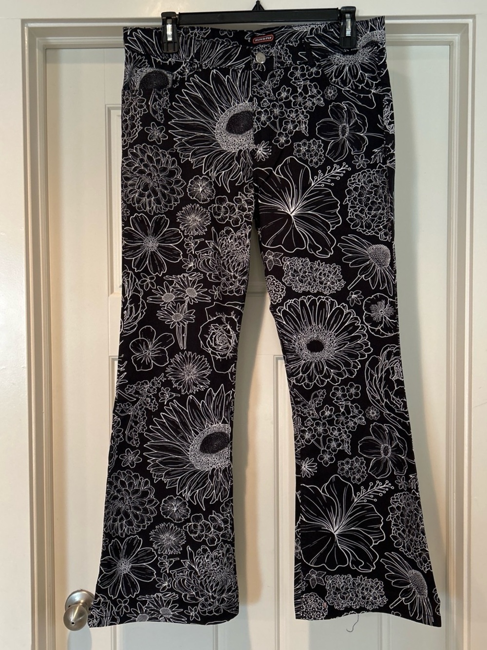 Black and White Floral Pants